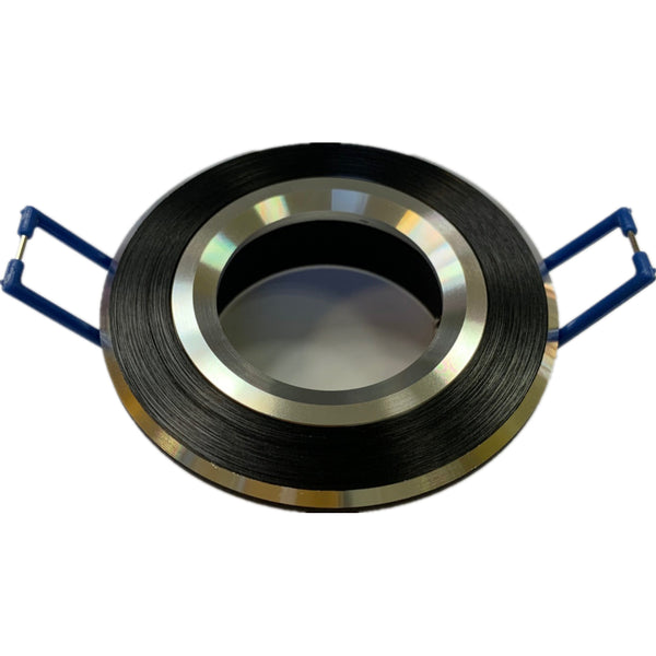 U2013B-AL-BLK  Round Pull Front Fixed Aluminium Matt Black Downlight Frame