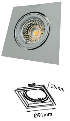 U3017-AS  Square Round Centre Downlight Frame