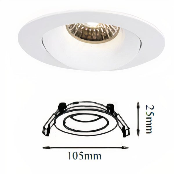 UDL3060-WH/BLK Round Downlight 105mm Frame