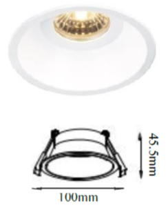 UDL3065B-BLK/WH  OPTIC DOWNLIGHT FRAM