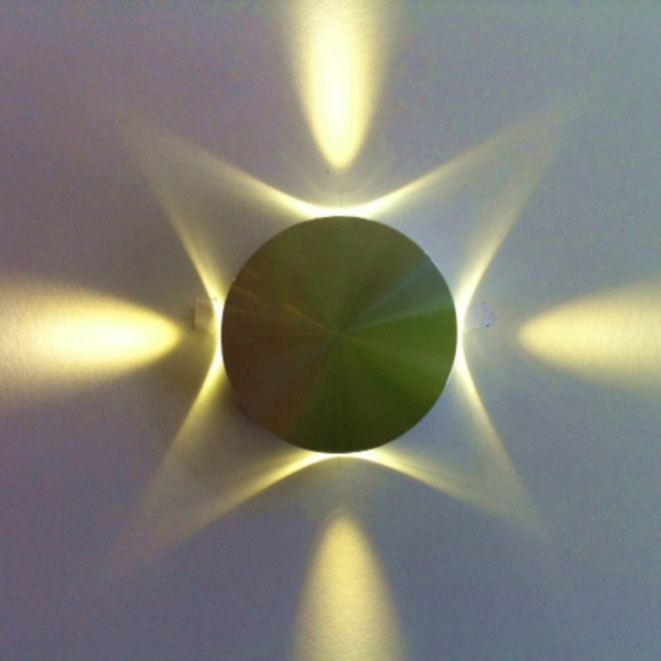 UWL105AL-RD-4WH  STAR 4 Way Round Aluminium Surface Mount Wall Light